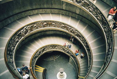 old style round stair