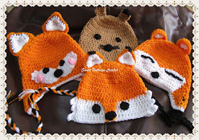 free crochet pattern, cute animal crochet caps