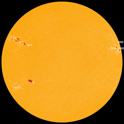 annotated Sun image from space telescope