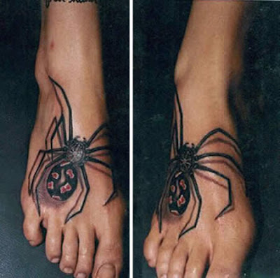 Beautiful tattoo for Foot for those who love spider