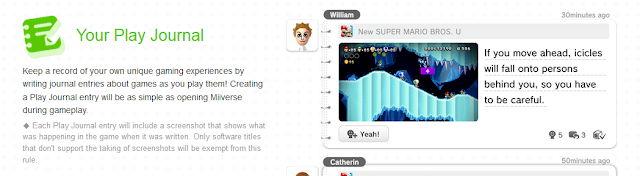 Your Play Journal Miiverse Redesign diary screenshots