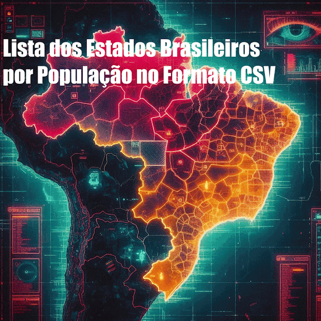 LISTA IMPORTANTE | Lista dos Estados Brasileiros por População no Formato CSV - Classificados de acordo com sua População total, com base em dados do IBGE