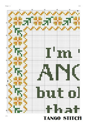 I am 99% Angel funny sassy sarcastic cross stitch embroidery pattern - Tango Stitch