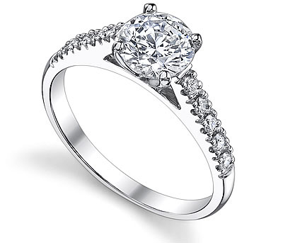 14K White Gold Diamond Engagement Ring Engagement Rings