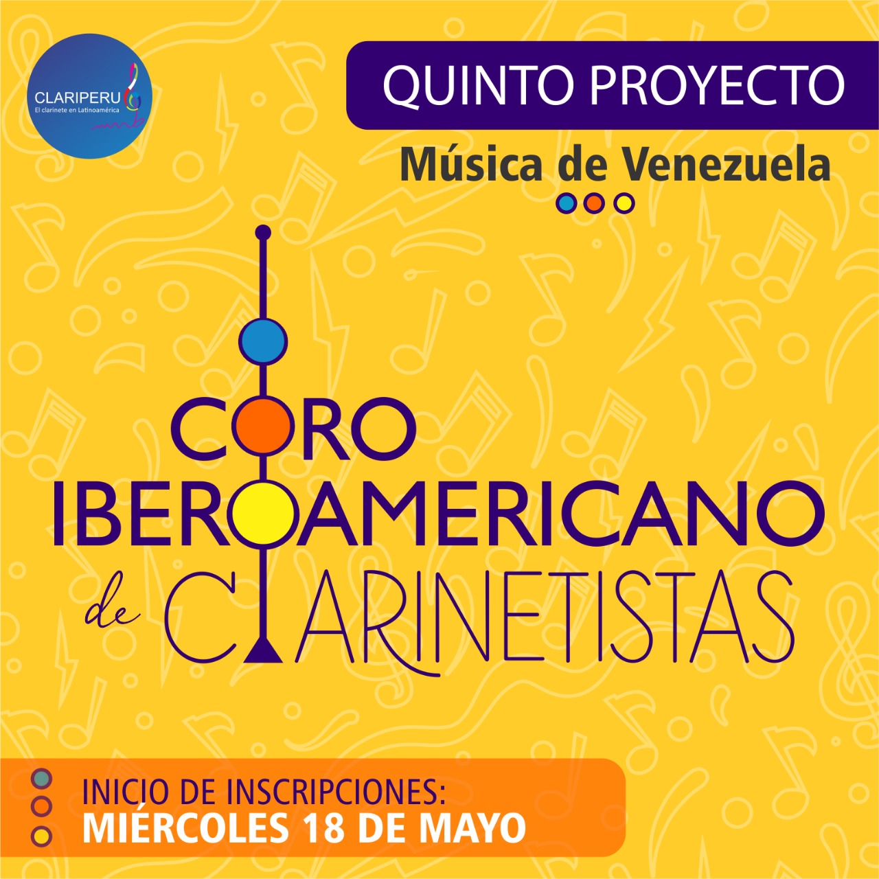 Coro Iberoamericano de Clarinetistas de Clariperu. Quinta convocatoria
