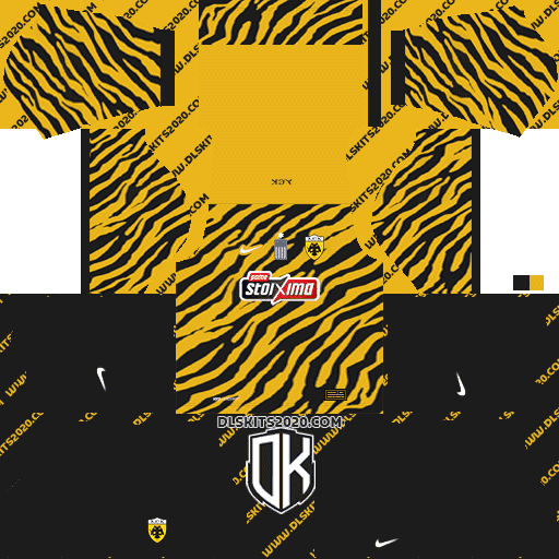 AEK Athens F.C. 2022-2023 Kit Released By Nike For Dream League Soccer 2019 (Home)