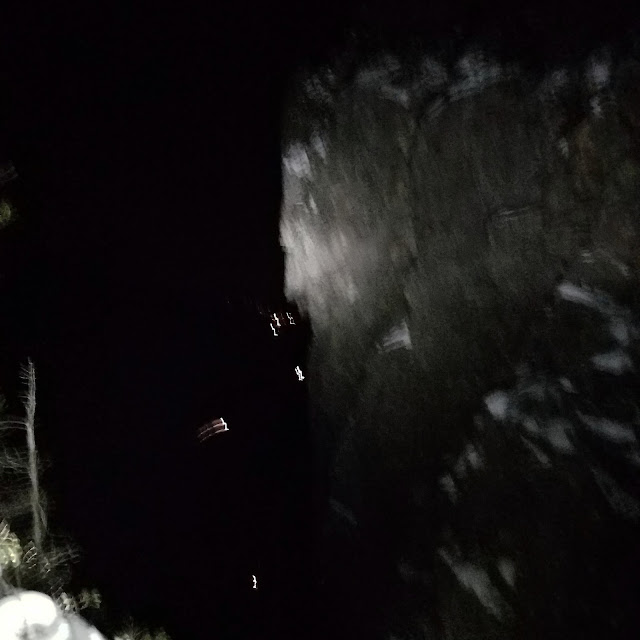 Nighttime Winter ascent of the Watcher, Franconia Notch State Park