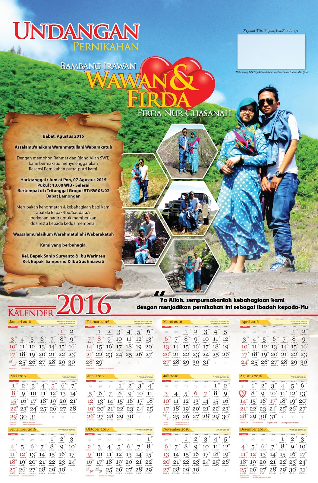 Nirwana Digital Print: Undangan Pernikahan Jenis Kalender ...