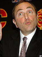 Gary Bettman at Press Conference with funny face