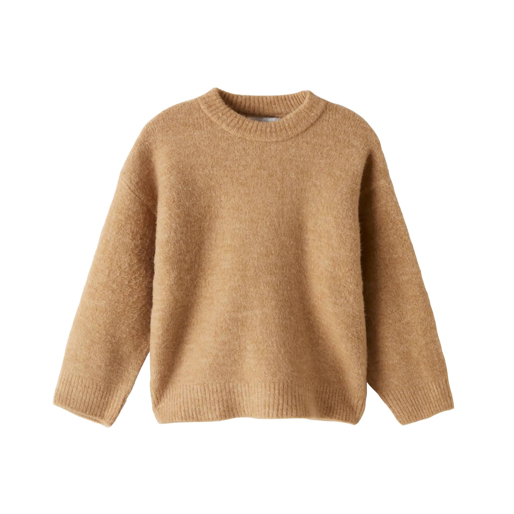 Camel Basic Knit Sweater from Zara Kids