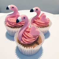 Decorated flamingo cupcake