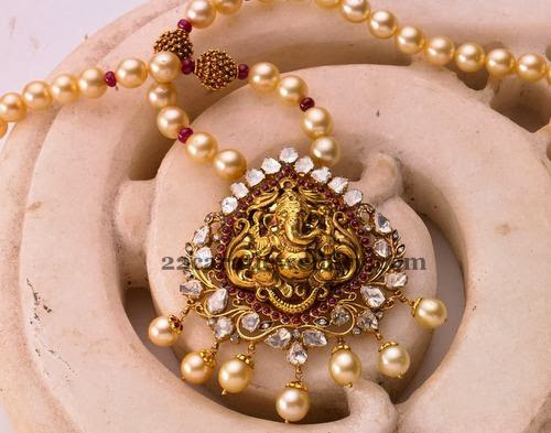 South Pearls Set with Ganesh by Aparanje