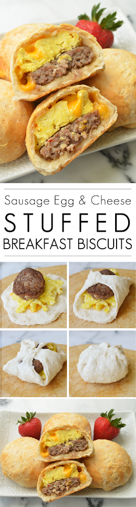 SAUSAGE EGG STUFFED BREAKFAST BISCUITS