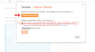 Backup Template on Blogspot Blog