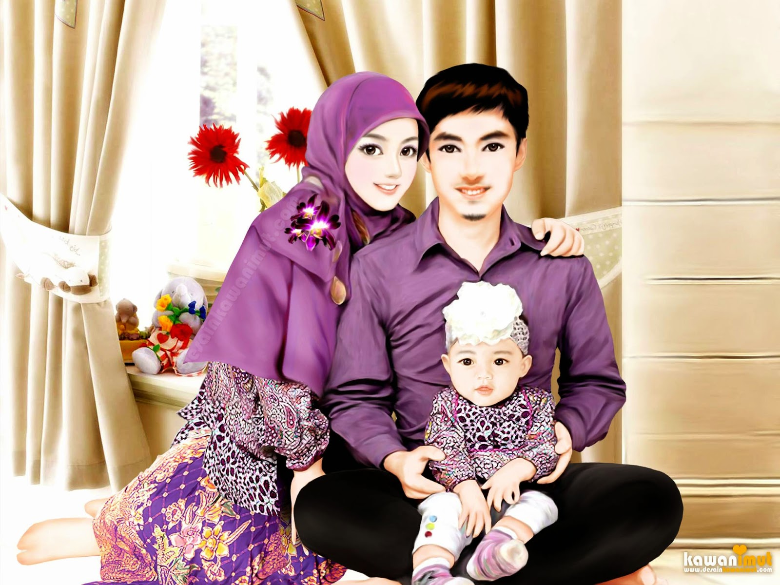 Gambar Kartun Muslim Couple Romantis Top Gambar