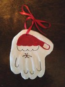 Handprint Santa Ornaments