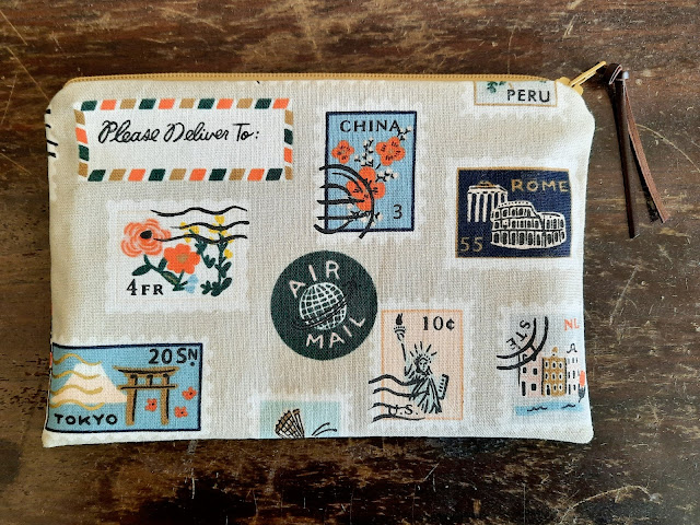 Rifle Paper Co Bon Voyage Zipper Pouch by Fabric Mutt