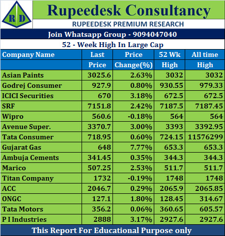 52-Week High In Large Cap