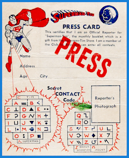 1942-1943 Superman-Tim Club Membership Press Card