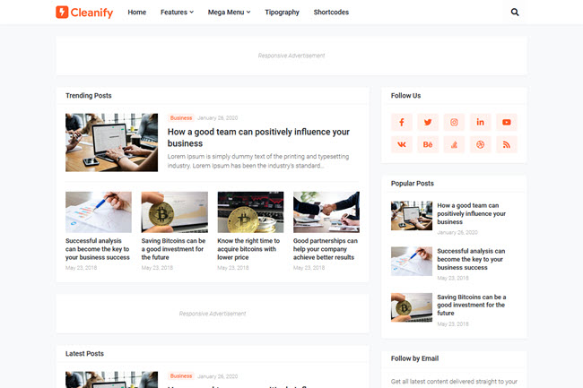 Free Download Cleanify Responsive Blogger Template