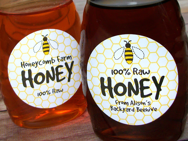 Custom Cute Honey Bee bottle labels