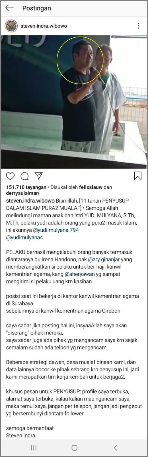 Heboh Steven Indra Wibowo Ungkap Yudi Pura Pura Masuk Islam Kerja Di Kemenag Dihajikan Pernah Kelabui Aher Portal Islam