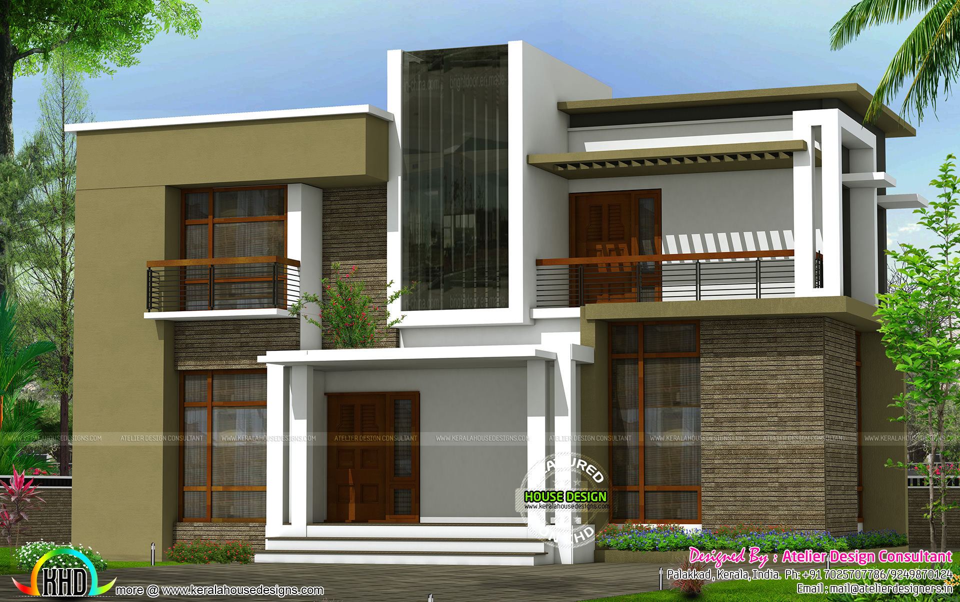 2175 sq ft flat roof box model Kerala home design and 