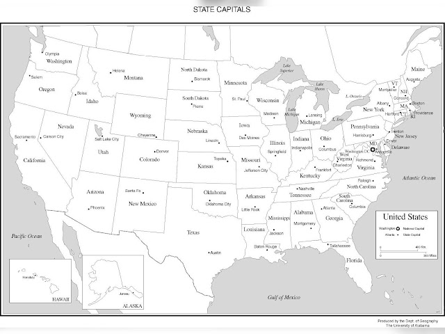 United States Map With States And Capitals