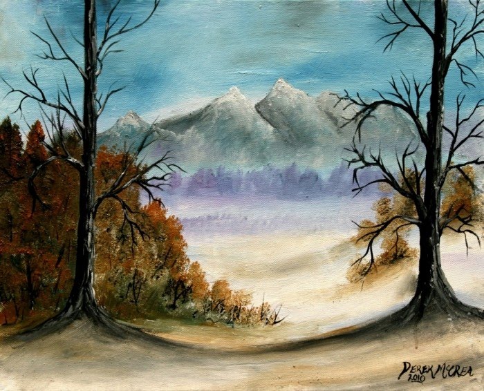 landscape oil painting rocky mountain landscape oil painting ...