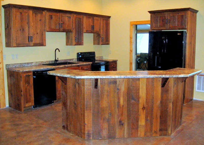 Rustic Barn Wood Kitchen Cabinets