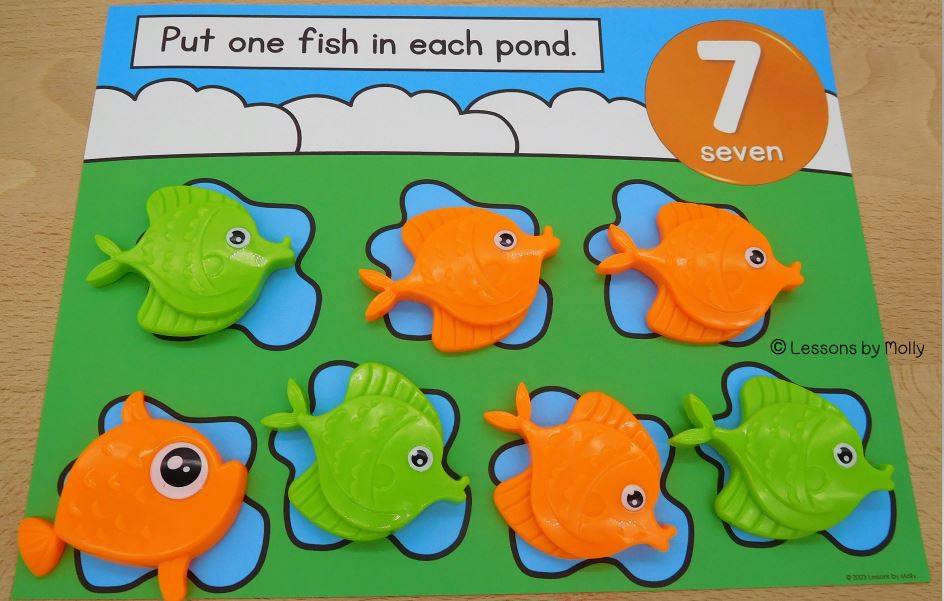 Toy Fish in Ponds: Aquatic One-to-One Correspondence Math Activity