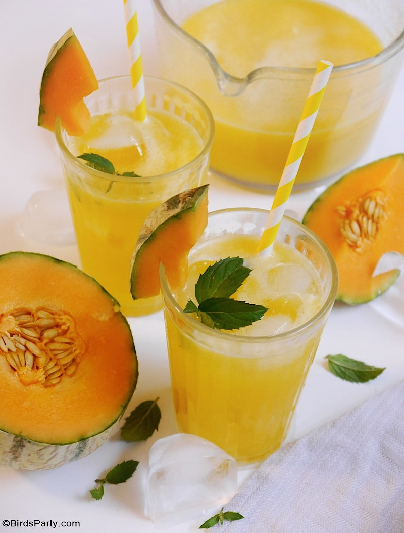 Limonade au melon cantaloup - recette saine, facile et rapide pour utiliser des fruits de saison et bon marché pour un apéro estival !