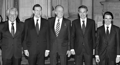 Ex presidentes junto al rey Juan Carlos de Borbón