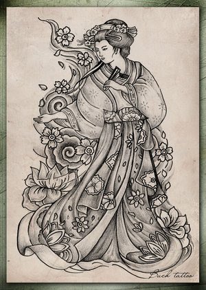 Japanese Geisha Tattoo Design Picture 1