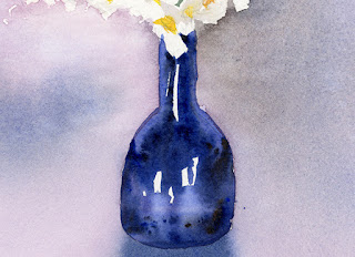 ガラスの花瓶を描きます。