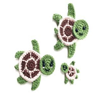 PATRON GRATIS APLIQUE TORTUGA DE CROCHET