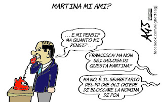 berlusconi, martina, nomine rai, marcello foa, politica, vignetta, satira