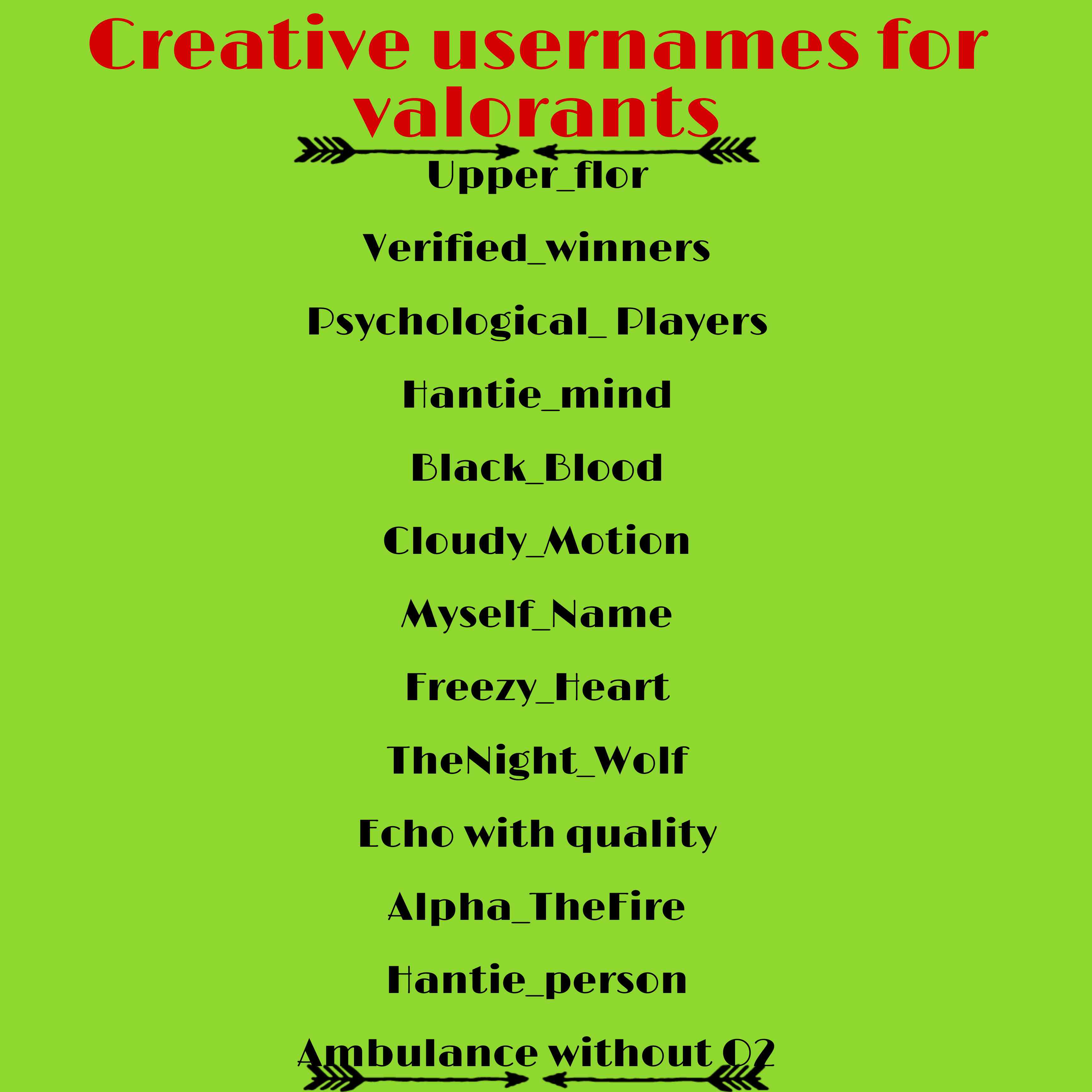 Creative usernames for valorants