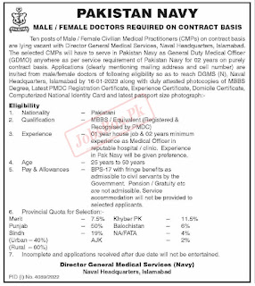 Pakistan Navy Jobs 2023 | Males and Females Required