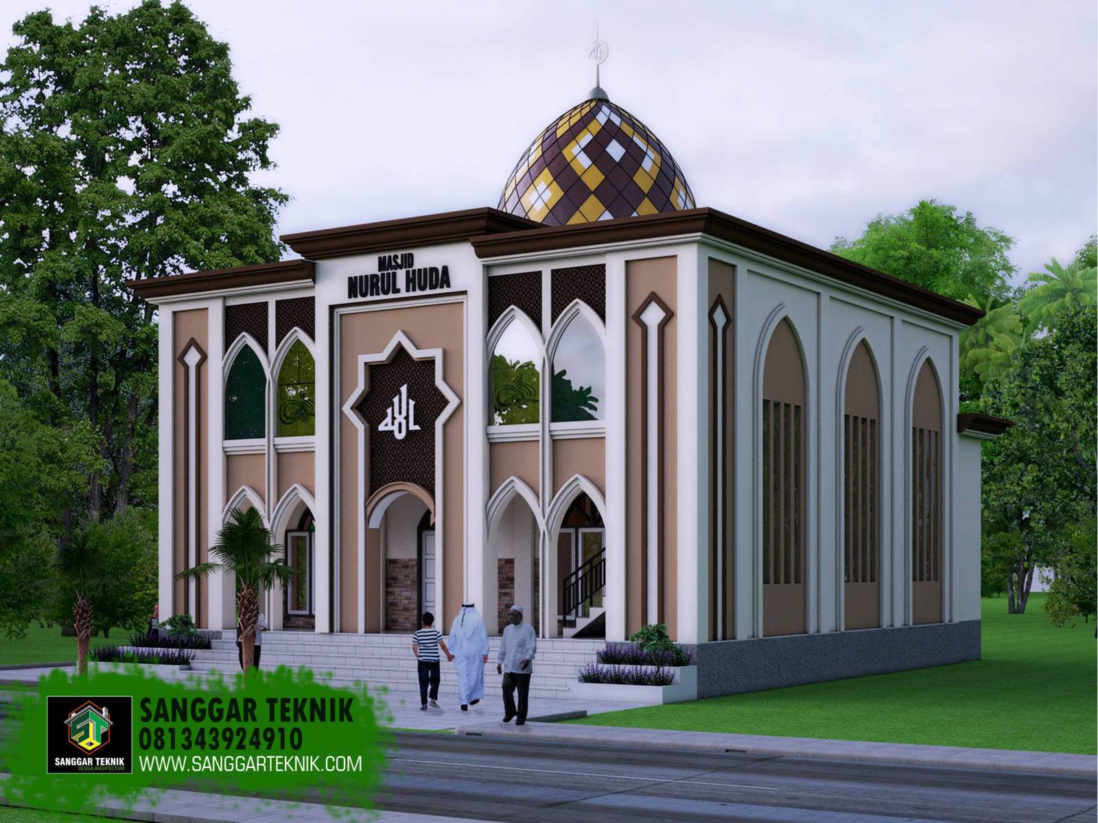  DESAIN  MASJID  MINIMALIS 13 x 14 5 METER 2 LANTAI 