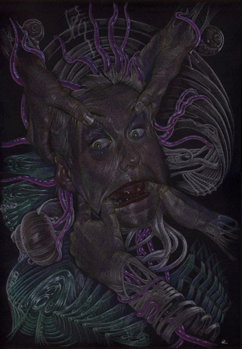 Dale Keogh illustrations dark grimm surreal bizarre perverted women tentacles claws