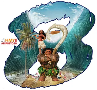 Abecedario de Maui y Moana. Maui and Moana Alphabet.