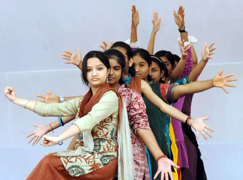 Artistes participated in the final rehearsal of "Bihar Gaurav Gaan" dance at Bharatiya Nritya Kala Mandir in Patna on March 20, 2012.