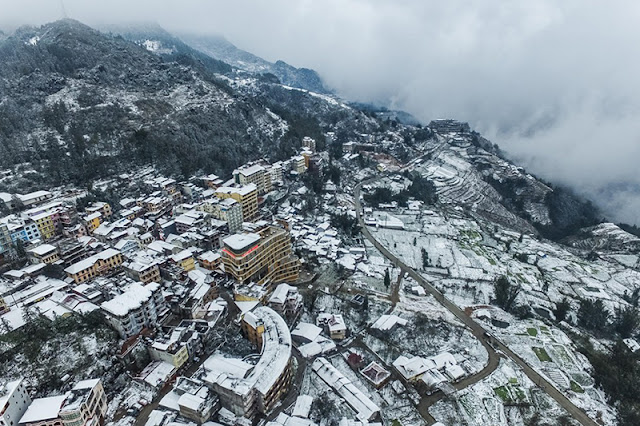 Sa Pa Vietnam in snow