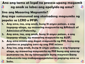 In September of 1990, the United Nations General Assembly approved and adopted the Declaration of the Rights of the Child. Among the rights of a child acknowledged is the right of the child to preserve his or her identity, including nationality, name and family relations as recognized by law without unlawful interference.  The Philippines, as signatory to this declaration, has done its share to promote this right, especially in cases where the child is considered illegitimate by law. Who are considered illegitimate children in the Philippines? Children born to couples who are not legally married or of common-law marriages; Children born of incestuous, bigamous, or adulterous relations; Children born of void marriages; Children born of couples below 18, even if they are married (which is actually void).  So in a case where a child is born out of wedlock, which surname should be given to him/her?  Over the years, the law on illegitimate children's surname has shifted several times - pre-EDSA Revolution, in 1988, and lastly in 2004. Here are the following basic principles.   Born before August 3, 1988: Prior to the Family Code (1988), an illegitimate child has the right to bear the surname of the parent recognizing him. Recognition shall be made in the record of birth, a will, statement before a record, or in any authentic writing. If recognition is made by only one of the parents, he or she shall not reveal the name of the person with whom he or she had the child.  An illegitimate child who is not recognized or acknowledged by both parents in accordance with law shall be registered under the surname of the mother.   Born on or after August 3, 1988 up to March 18, 2004: By law, an illegitimate child shall use the surname of the mother. The father of an illegitimate child who wishes to have his name indicated in the Certificate of Live Birth shall execute an affidavit of Admission of Paternity in lieu of the affidavit of acknowledgement. The purpose of affidavit of admission of paternity is for the support and succession only, and it does not automatically entitle the illegitimate child to use the surname of his father.   Born from March 19, 2004 up to present: According to Republic Act No. 9255, illegitimate children shall shall be under the parental authority of their mother, and shall be entitled to child support from the father.  Illegitimate children may use the surname of their father if the paternity is established by any of the following: filiation has been expressly recognized by the father through the record of birth appearing in the civil register - Certificate of Live Birth or Municipal Form No. 102; when an admission in a public document or private handwritten instrument is made and duly signed by the father; any other means of establishing paternity as allowed by the Rules of Court and special laws. For those born from August 3, 1988 to March 18, 2004, the rules of RA 9255 stated above cannot be used by the child until after a court decision.  So what is the right and legal process for an illegitimate child to use his or her father's surname?  Terms to Remember:  Certificate of Live Birth (COLB) - for children born in the Philippines Report of Birth (ROB) - for children born outside the Philippines Affidavit to Use the Surname of the Father (AUSF) Private Handwritten Instrument (PHI) Local Civil Registry Office (LCRO) Philippine Foreign Service Post (PFSP) - Philippine embassies , missions , consulates general.   What to File? The following documents shall be filed at the LCRO or PFSP for registration:  Certificate of Live Birth (COLB)/Report of Birth (ROB) if available Affidavit of Admission of Paternity Private Handwritten Instrument (PHI) Affidavit to Use the Surname of the Father (AUSF)   Who may file? The following persons are authorized to file at the LCRO or PFSP:  The father, mother, the person himself , if of age, or the guardian,  may file the Affidavit of Admission of Paternity. The father , mother, the person himself, if of age, or the guardian , may file the AUSF. The father shall personally file the PHI, if  the proof of filiation is through a PHI, at the  LCRO/PFSP for registration. The mother, the person himself, if of age, or the guardian, may file the PHI if the father is already deceased. The PHI can be accepted provided there are supporting documents to prove filiation.   Where to register?  For births that occur in the Philippines, the Affidavit of Admission of Paternity, PHI or AUSF executed in the Philippines shall be registered at the LCRO of the place of birth. For births that occur within or outside the Philippines, the Affidavit of Admission of Paternity, PHI or AUSF executed outside the Philippines shall be registered at the PFSP of the country of residence, or where there is none, to the PFSP of the country nearest the place of residence of the party concerned. For births that occur outside the Philippines, the Affidavit of Admission of Paternity, PHI or AUSF executed in the Philippines shall be registered at the LCRO of the place of execution.    When to Register?   The Affidavit of Admission of Paternity, PHI,  or the AUSF shall be registered within twenty (20) days from the date of execution, otherwise, the rules on late registration of birth will apply.   How to Register?  The City/Municipal Civil Registrar (C/MCR) or the Consul General (CG) shall accept and examine the completeness and correctness of entries in the COLB/ROB, and the supporting documents . If there are inconsistencies, the C/MCR or Consul General will not accept the documents for registration. The C/MCR or the CG shall record the entries of the COLB/ROB in the Register of Births, Affidavit of Admission of Paternity, PHI and the AUSF in the Register of Legal Instruments. The C/MCR or the CG shall annotate the COLB/ROB and enter the annotation on the  Remarks portion of the Register of Births. The C/MCR or the CG shall distribute the annotated COLB/ROB, registered  Affidavit  of Admission of Paternity, AUSF, or PHI including any supporting document as follows:  first copy to the CRG; second copy to the LCRO/PFSP where the event was registered; third copy to the registrant/owner of the document; fourth copy shall be retained for filing by the LCRO/PFSP. The C/MCR or the CG shall issue certified copies of COLB/ROB with annotations and certified copies of the Affidavit of Admission of Paternity, AUSF, and PHI.  Conditions to Remember: As a rule, an illegitimate child not acknowledged by the father shall use the surname of the mother. Illegitimate child acknowledged by the father shall  use the surname of the mother if no AUSF is executed. An illegitimate child aged 0-6 years  old acknowledged  by the father shall  use the surname of the father, if the mother or the guardian , in the absence of the mother , executes the AUSF. An illegitimate child aged 7 to 17 years old acknowledged by the father shall use the surname of the father if the child executes an AUSF fully aware of  its consequence  as attested  by the  mother or guardian. Upon reaching the age of majority, an illegitimate child acknowledged by the  father shall use the surname of his father  provided that  he executes an AUSF without need of any attestation.