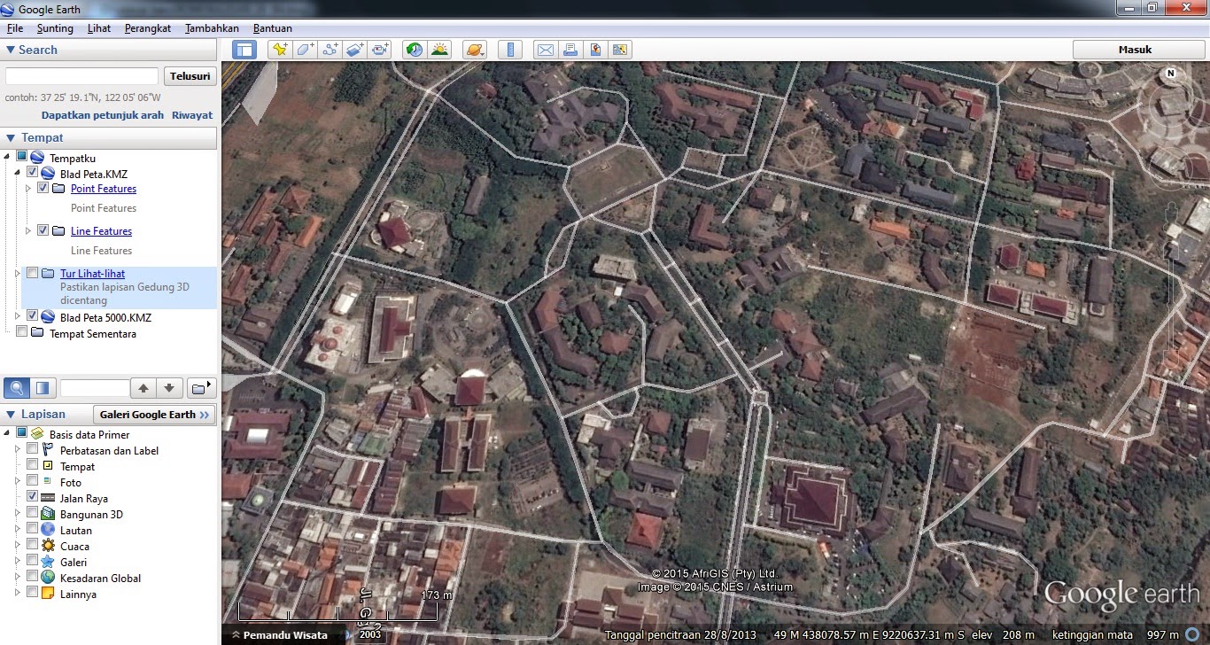 Menskala Jarak Gambar Citra Google Earth Pada AutoCAD Air Itu Mengalir