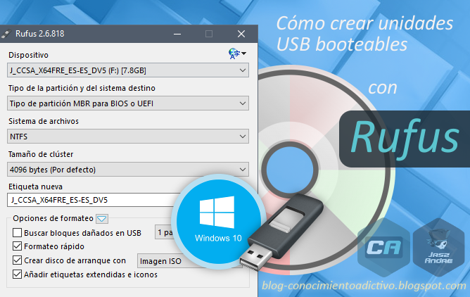 Cómo crear una unidad USB booteable con Rufus