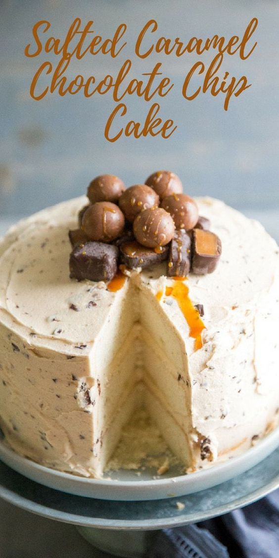 This salted caramel chocolate chip cake is impressive and wholly delicious! This is the cake you serve when you need to impress. Warning, this is cake is not for the faint at heart!