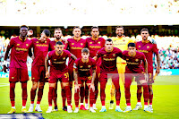 A. S. ROMA. Temporada 2022-23. Tammy Abraham, Gianluca Mancini, Bryan Cristante, Nemanja Matić, Christopher Smalling, Rui Patricio, Lorenzo Pellegrini. Leonardo Spinazzola, Nicola Zalewski, Andrea Belotti, Roger Ibáñez. REAL BETIS BALOMPIÉ 1 A. S. ROMA 1 Jueves 13/10/2022, 18:45 horas. Liga Europa de la UEFA, fase de grupos, Grupo C, jornada 4. Sevilla, estadio Benito Villamarín: 52.472 espectadores. GOLES: 1-0: 33’, Sergio Canales. 1-1: 69’, Andrea Belotti.