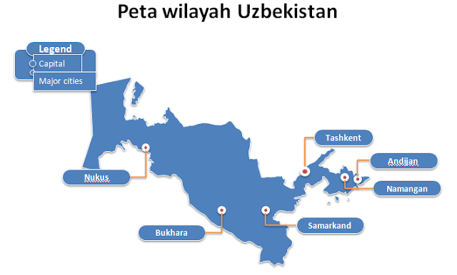 image: Slide 1 Template PPT Peta Uzbekistan